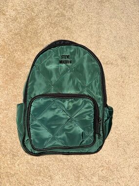 Steve Madden Emerald Quilted Backpack with Black Trim